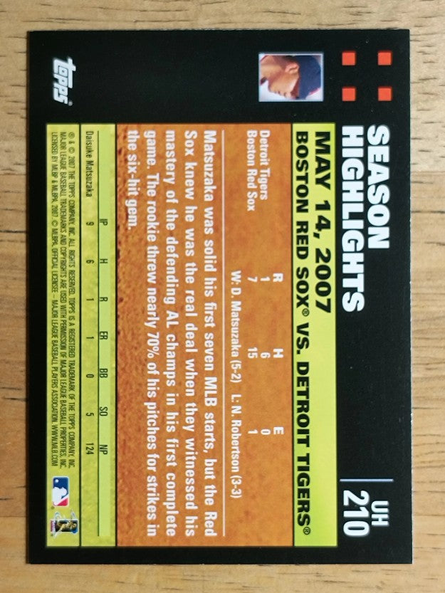 2007 Topps Update #210 Daisuke Matsuzaka RC
