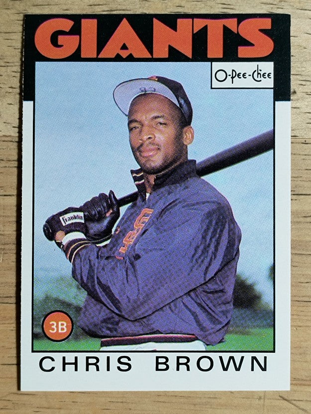 1986 O-Pee-Chee #383 Chris Brown RC