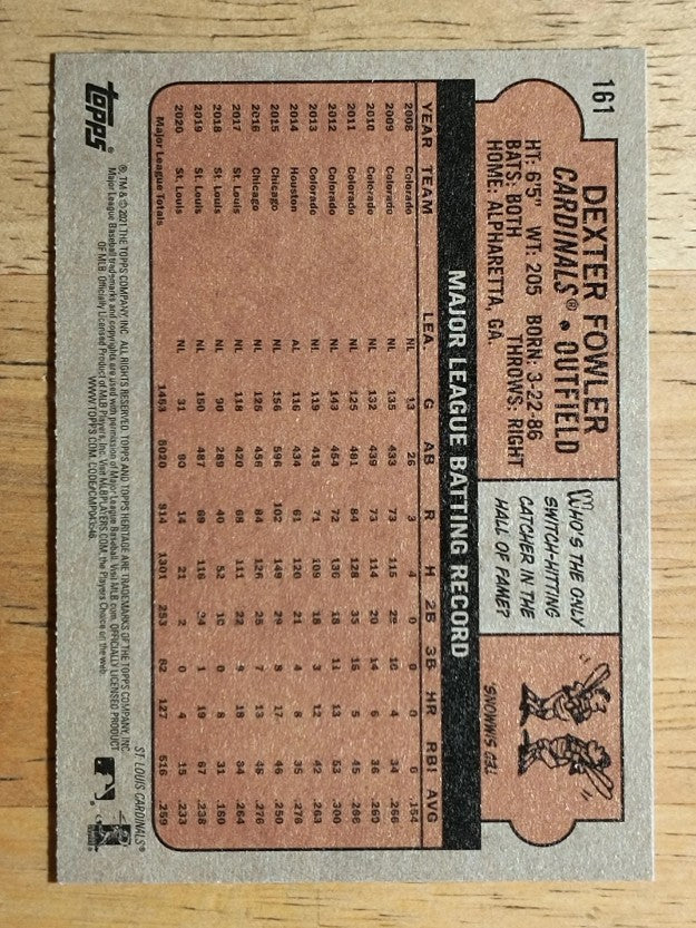 2021 Topps Heritage #161 Dexter Fowler
