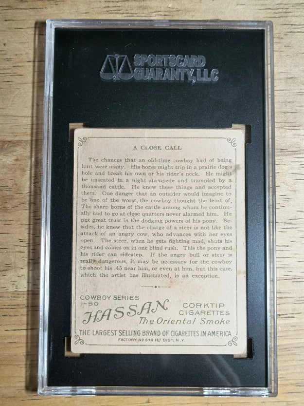 1909 Hassan Cowboy Series T53 #4 A Close Call (SGC 3 VG)