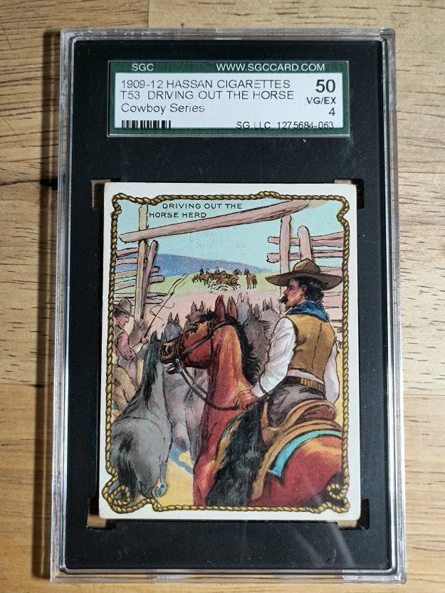 1909 Hassan Cowboy Series T53 #15 Driving Out the Horse Herd (SGC 4 VGEX)