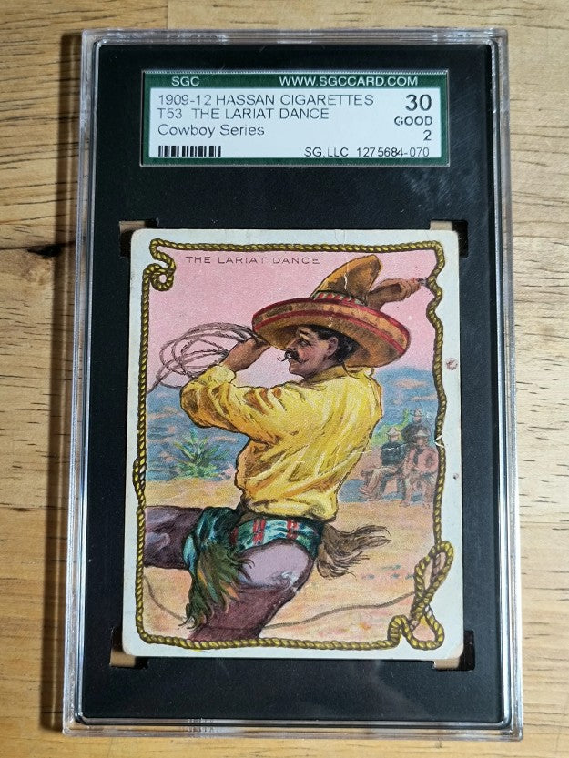 1909 Hassan Cowboy Series T53 #44 The Lariat Dance (SGC 2 GOOD)
