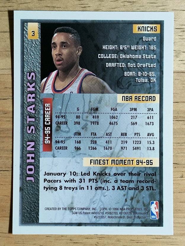 1995-96 Finest #3 John Starks