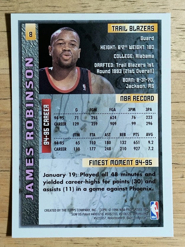 1995-96 Finest #8 James Robinson