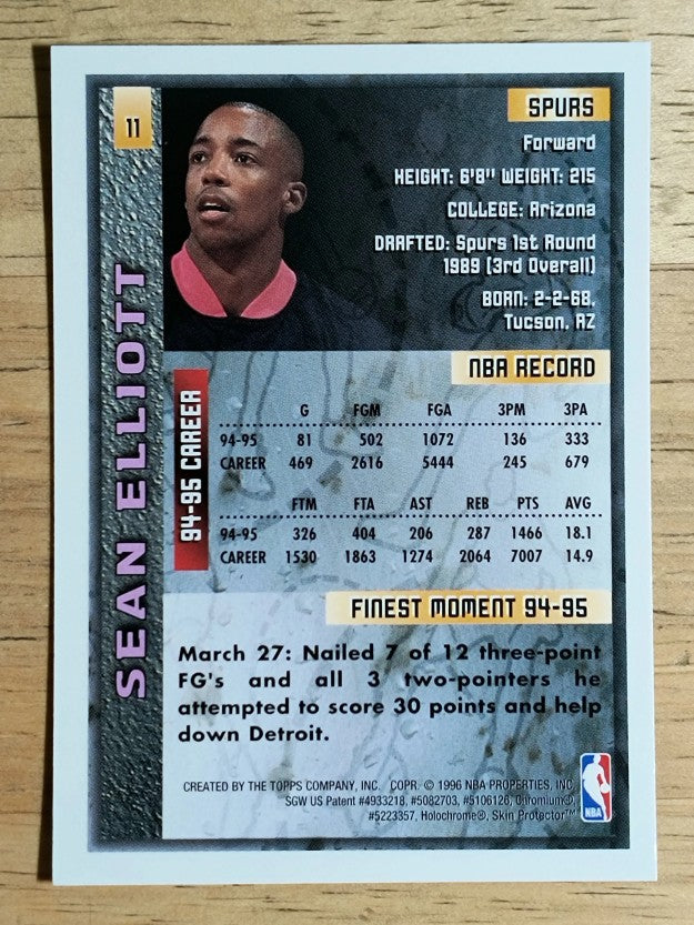 1995-96 Finest #11 Sean Elliott