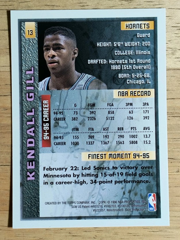 1995-96 Finest #13 Kendall Gill