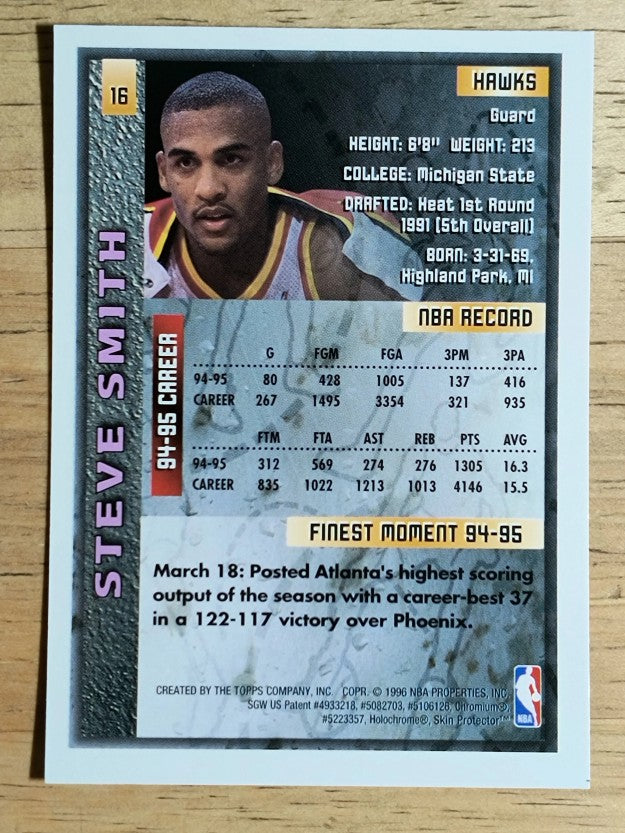 1995-96 Finest #16 Steve Smith