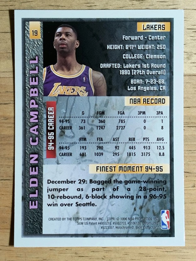 1995-96 Finest #19 Elden Campbell