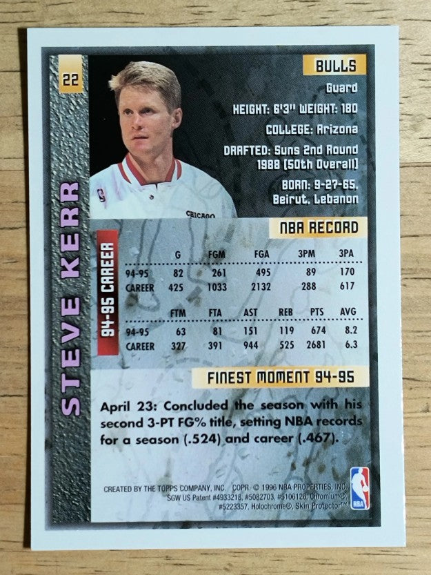1995-96 Finest #22 Steve Kerr