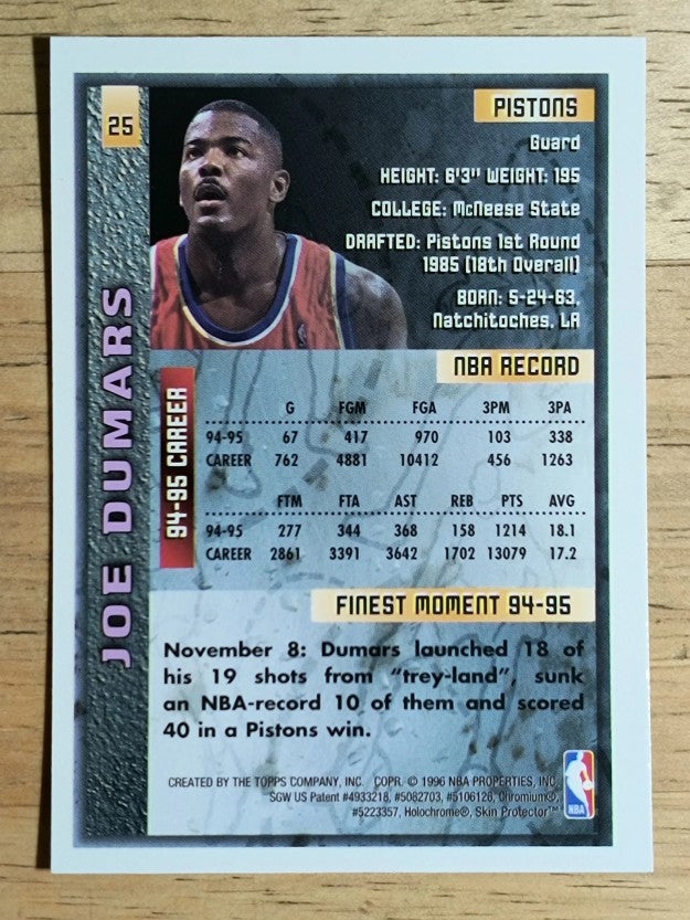 1995-96 Finest #25 Joe Dumars