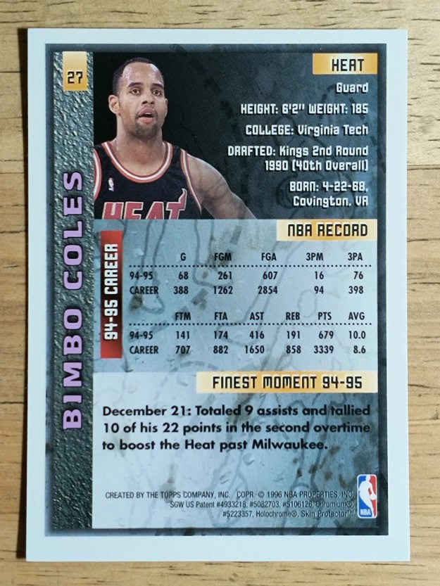 1995-96 Finest #27 Bimbo Coles