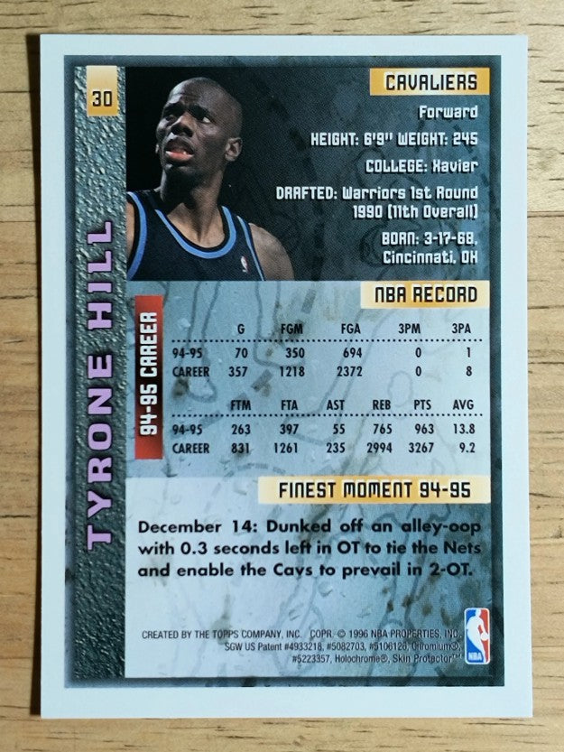 1995-96 Finest #30 Tyrone Hill