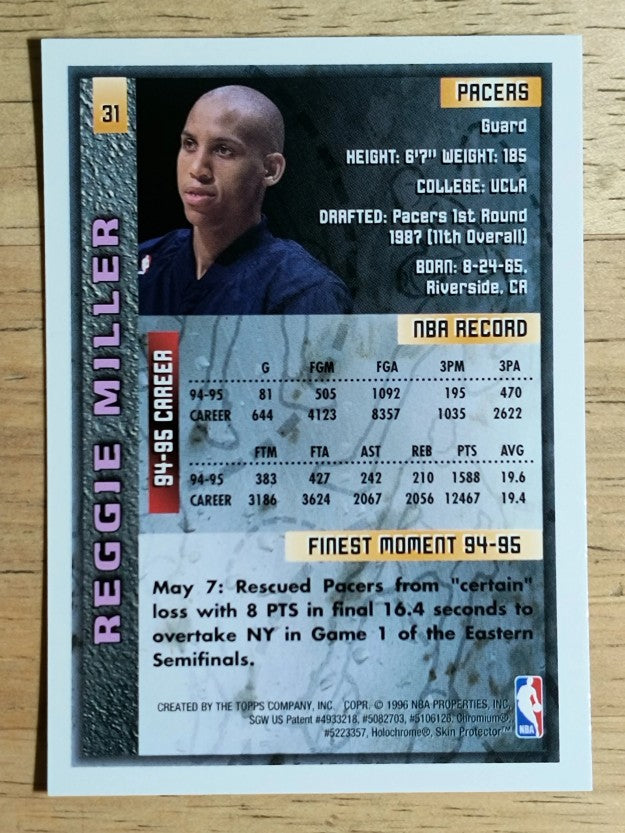 1995-96 Finest #31 Reggie Miller