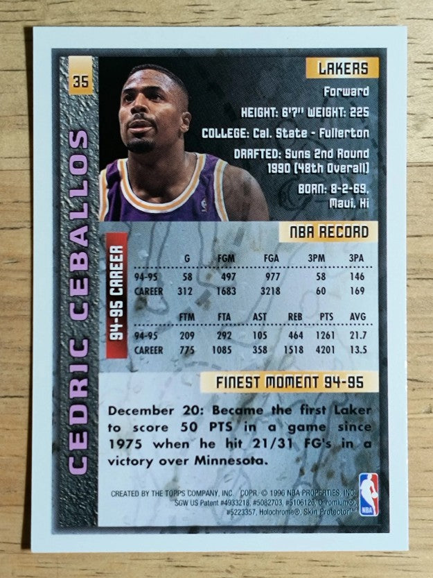 1995-96 Finest #35 Cedric Ceballos