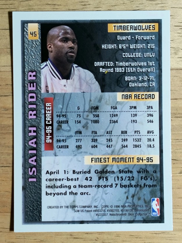 1995-96 Finest #45 Isaiah Rider