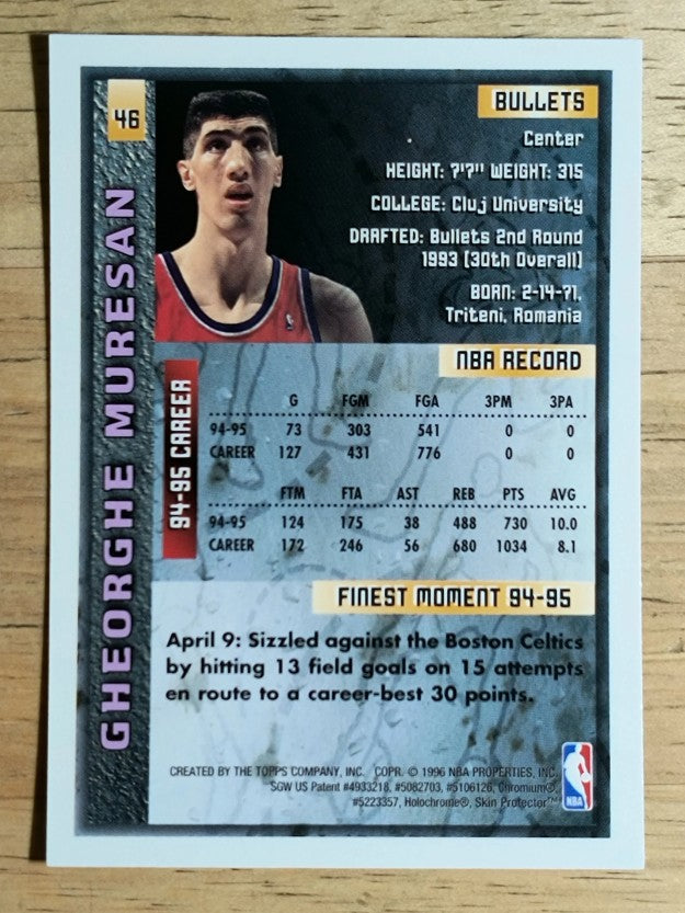 1995-96 Finest #46 Gheorghe Muresan