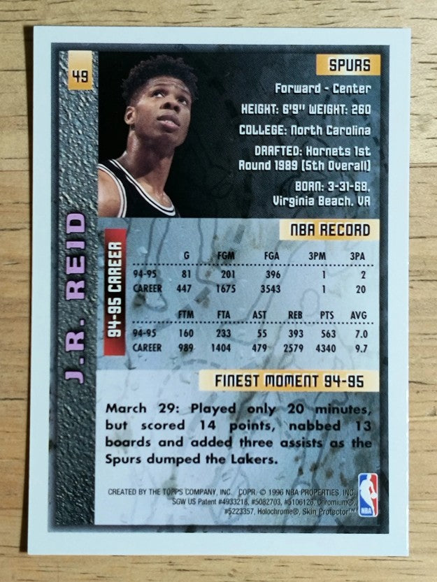 1995-96 Finest #49 J.R. Reid