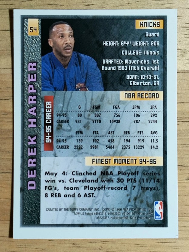 1995-96 Finest #54 Derek Harper