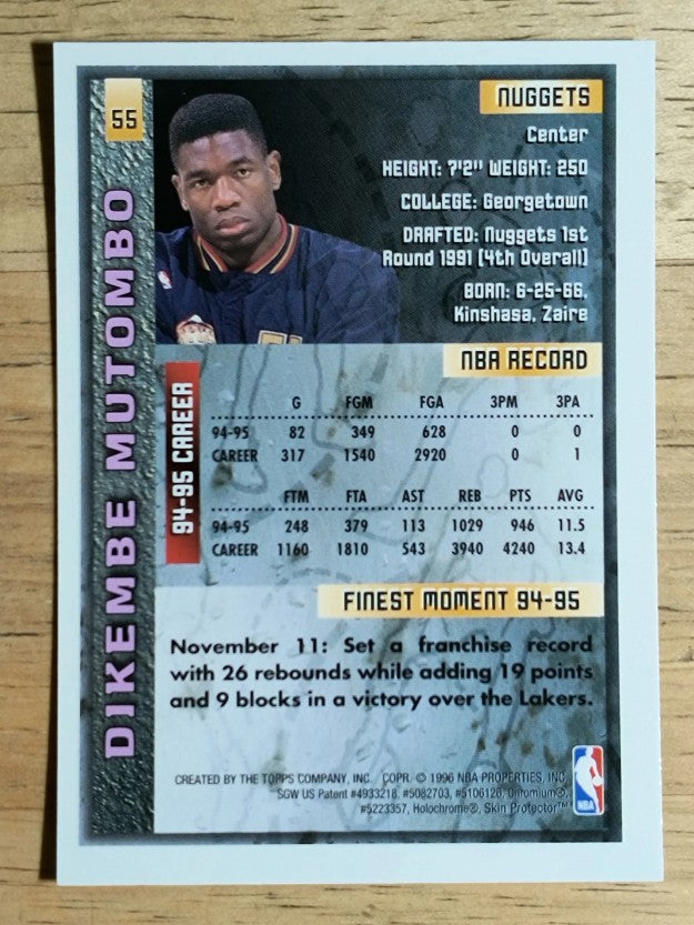 1995-96 Finest #55 Dikembe Mutombo