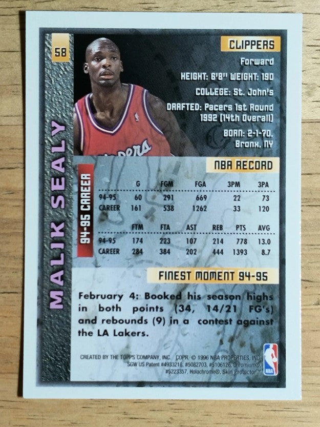 1995-96 Finest #58 Malik Sealy