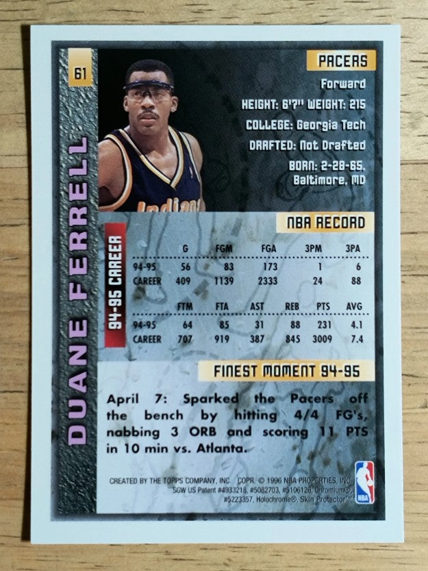 1995-96 Finest #61 Duane Ferrell