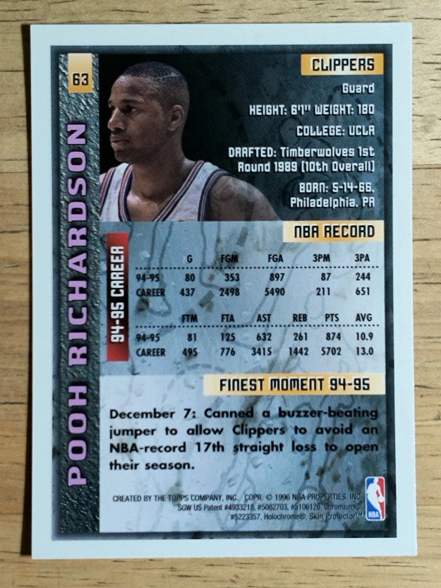 1995-96 Finest #63 Pooh Richardson