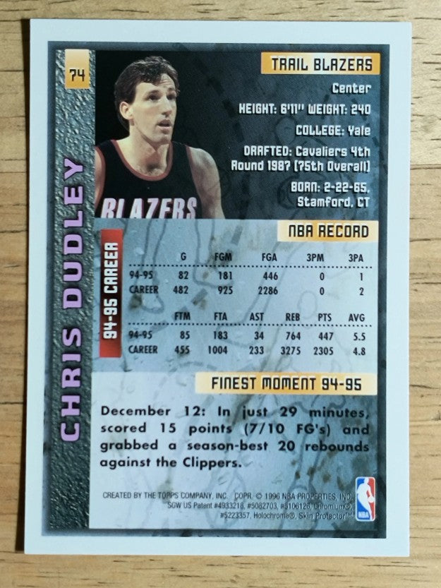 1995-96 Finest #74 Chris Dudley