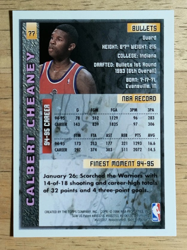 1995-96 Finest #77 Calbert Cheaney