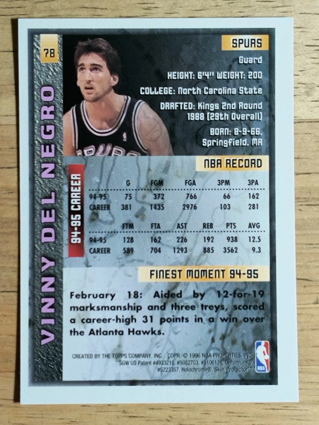 1995-96 Finest #78 Vinny Del Negro