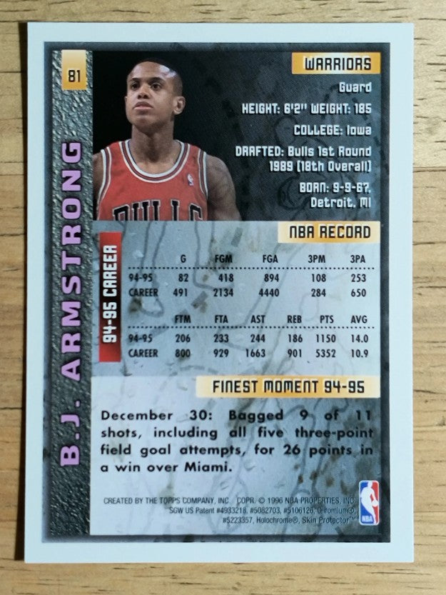1995-96 Finest #81 B.J. Armstrong