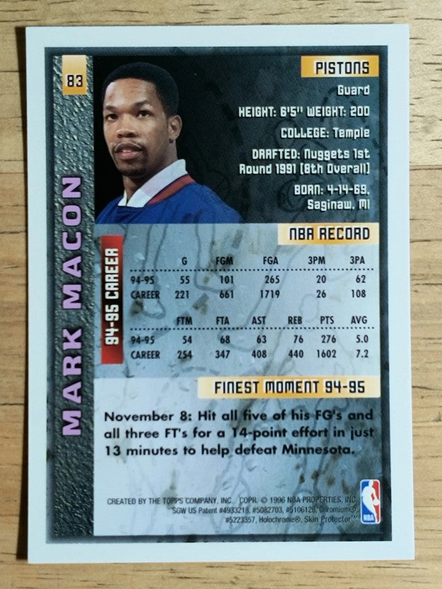 1995-96 Finest #83 Mark Macon