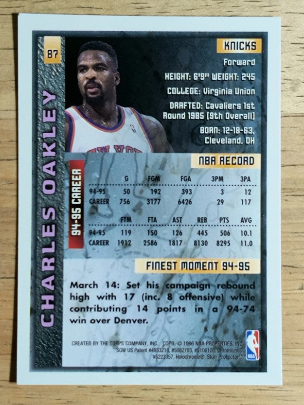 1995-96 Finest #87 Charles Oakley