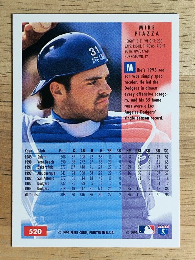 1994 Fleer #520 Mike Piazza