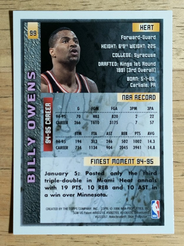 1995-96 Finest #99 Billy Owens
