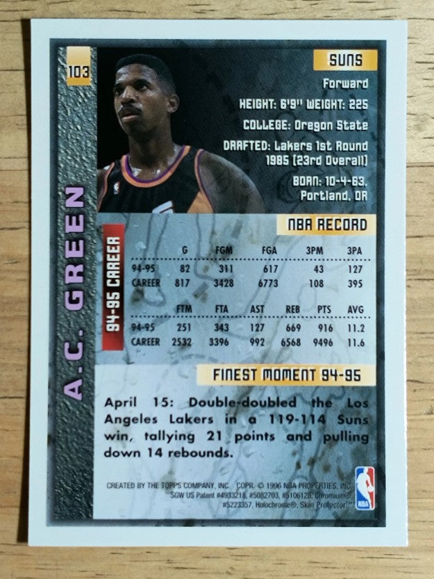 1995-96 Finest #103 A.C. Green