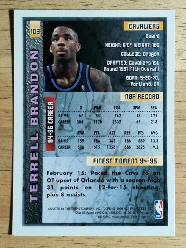 1995-96 Finest #109 Terrell Brandon