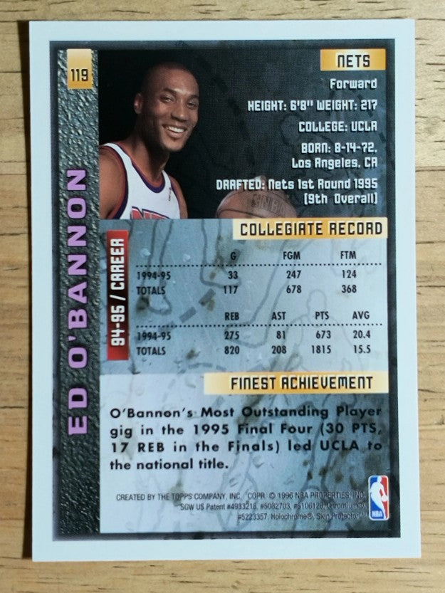 1995-96 Finest #119 Ed O'Bannon RC