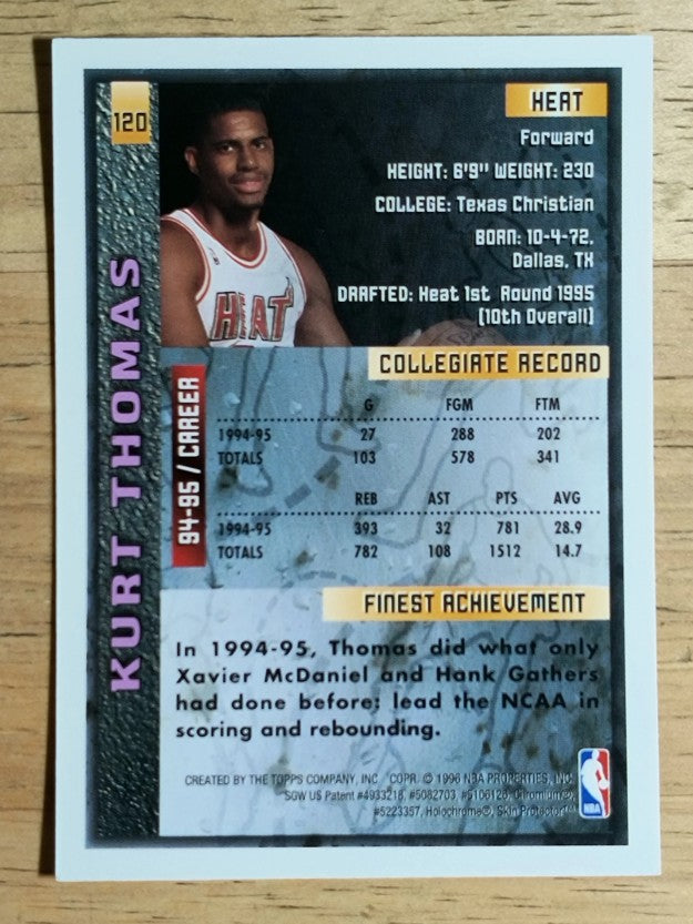 1995-96 Finest #120 Kurt Thomas RC