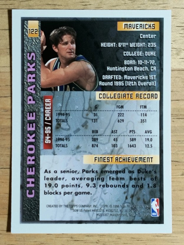 1995-96 Finest #122 Cherokee Parks RC