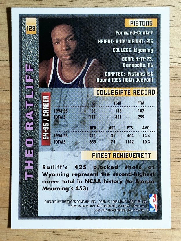 1995-96 Finest #128 Theo Ratliff RC