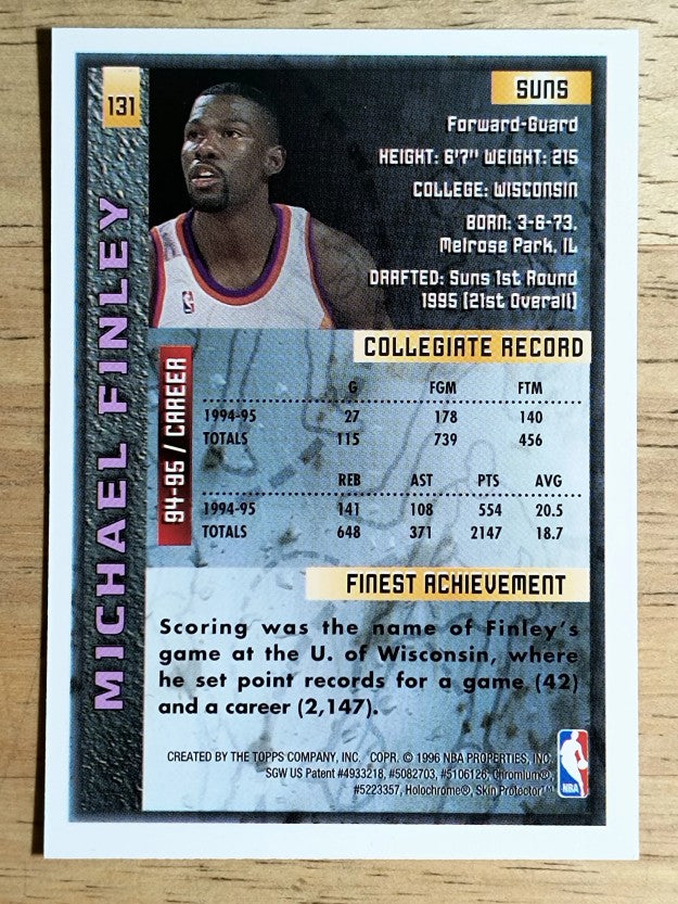 1995-96 Finest #131 Michael Finley RC