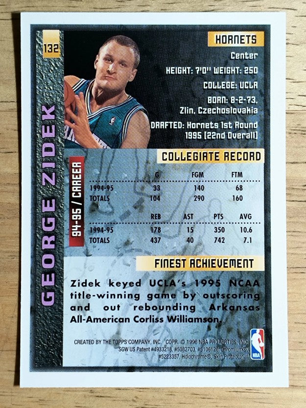 1995-96 Finest #132 George Zidek RC