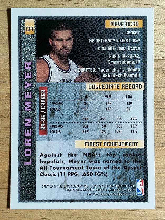 1995-96 Finest #134 Loren Meyer RC