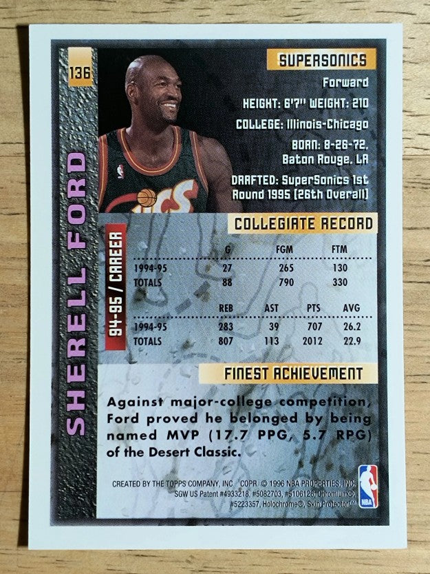 1995-96 Finest #136 Sherrell Ford RC
