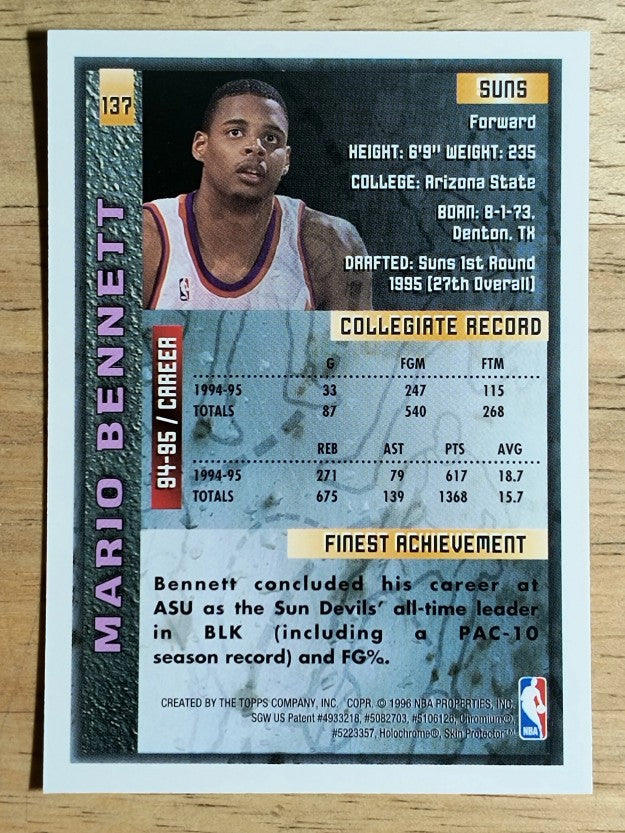 1995-96 Finest #137 Mario Bennett RC