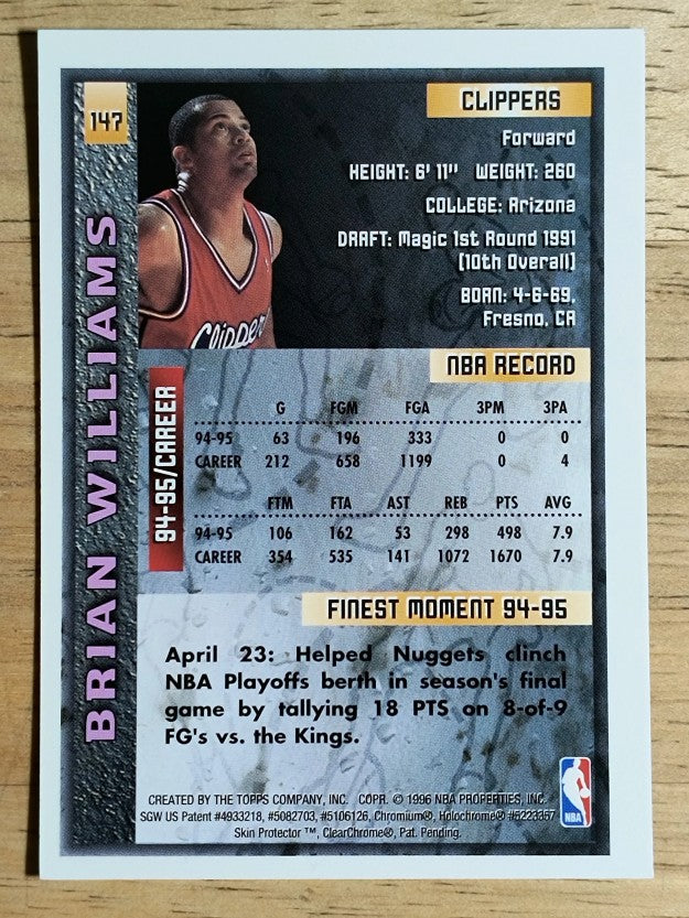 1995-96 Finest #147 Brian Williams
