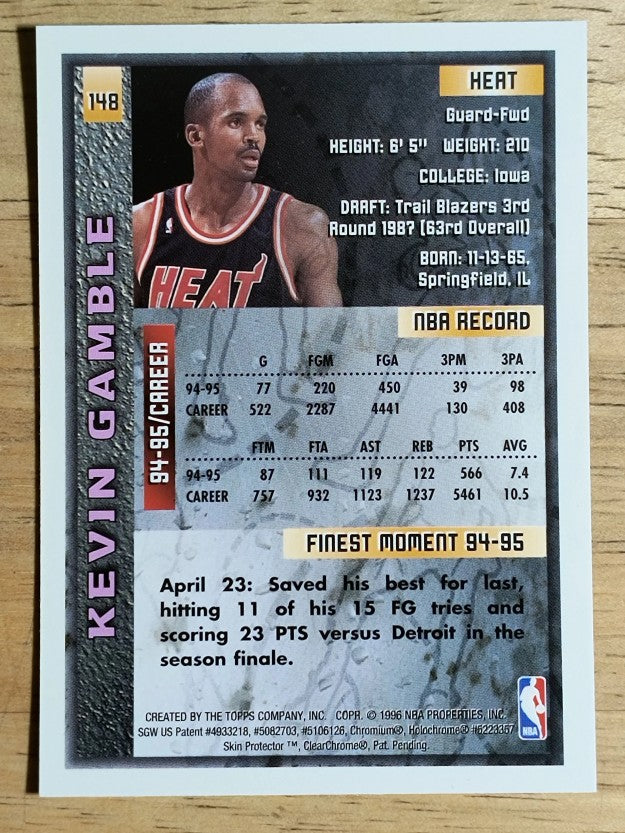 1995-96 Finest #148 Kevin Gamble