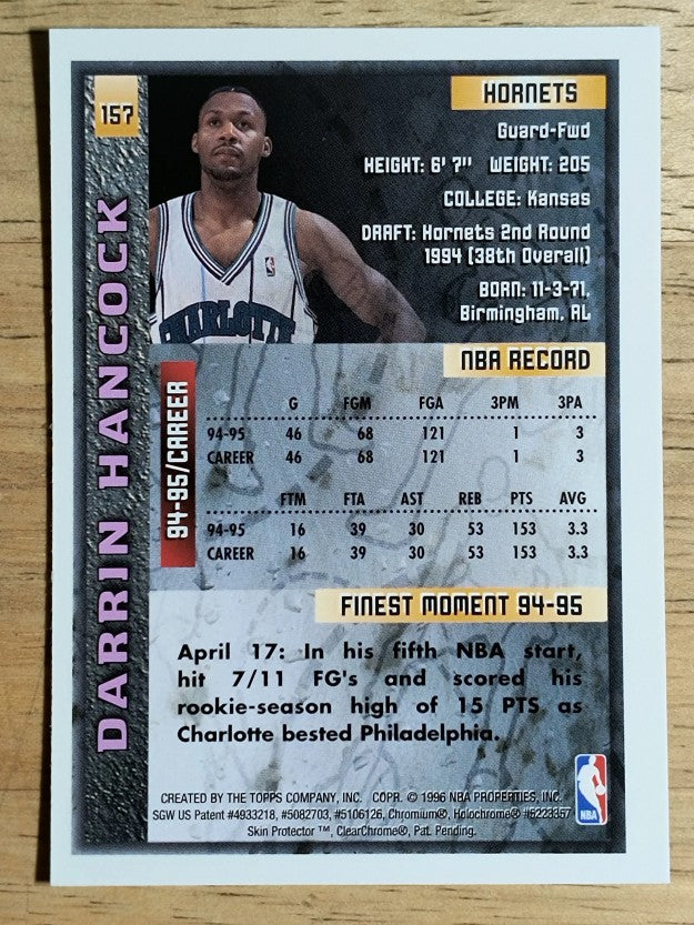 1995-96 Finest #157 Darrin Hancock