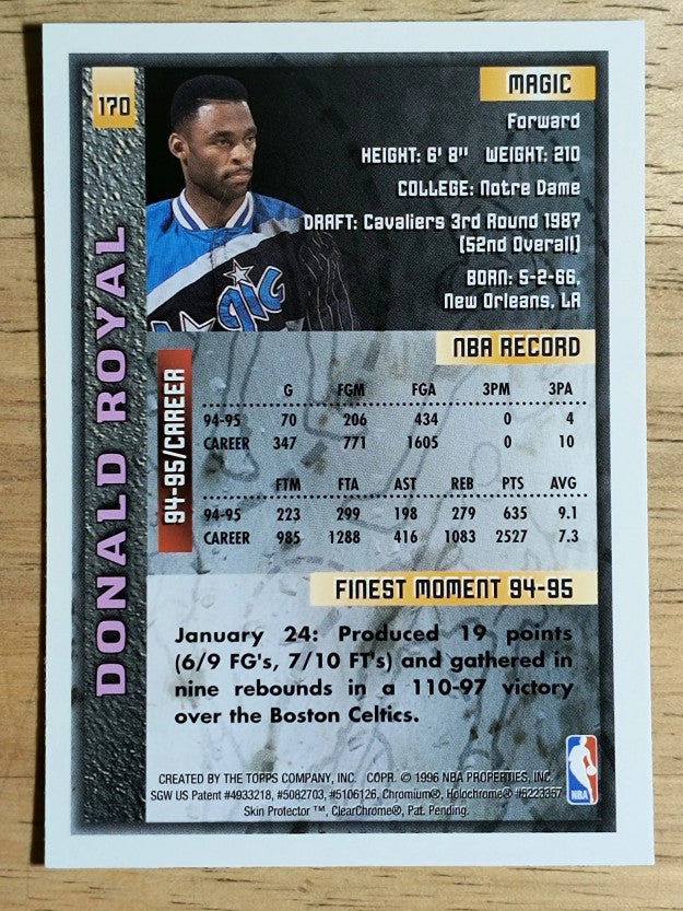 1995-96 Finest #170 Donald Royal