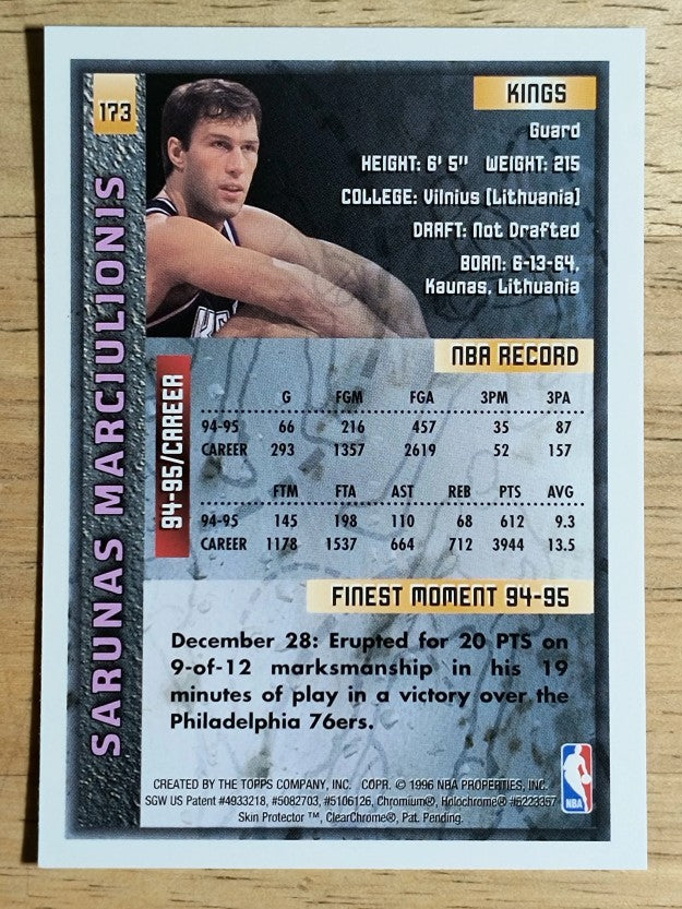 1995-96 Finest #173 Sarunas Marciulionis